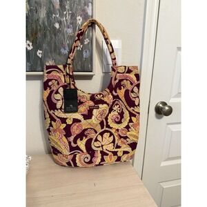 Bella Taylor Shoulder Quilted Purple Purse Tote Patchwork Everyday NEW